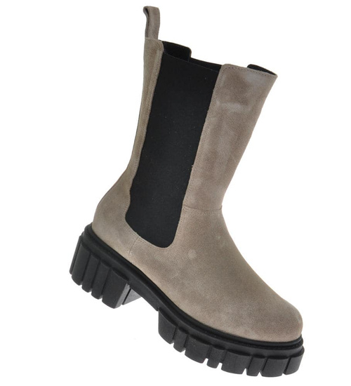 Krótkie kozaki damskie skórzane /A3-1 9987 S202/