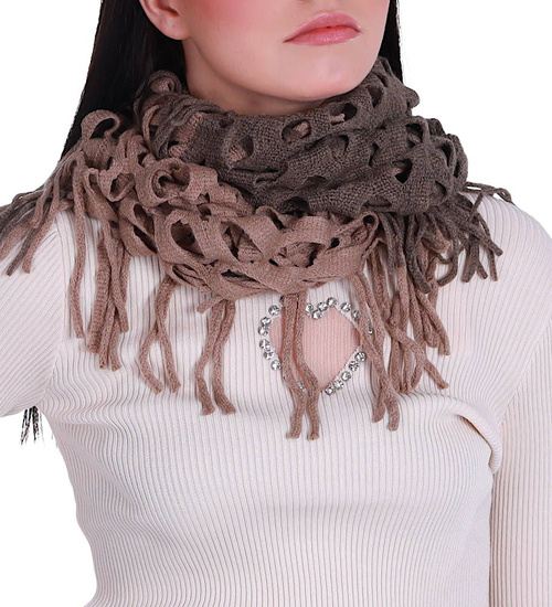 Brązowy szal komin apaszka /H2-K49 S28 T0/