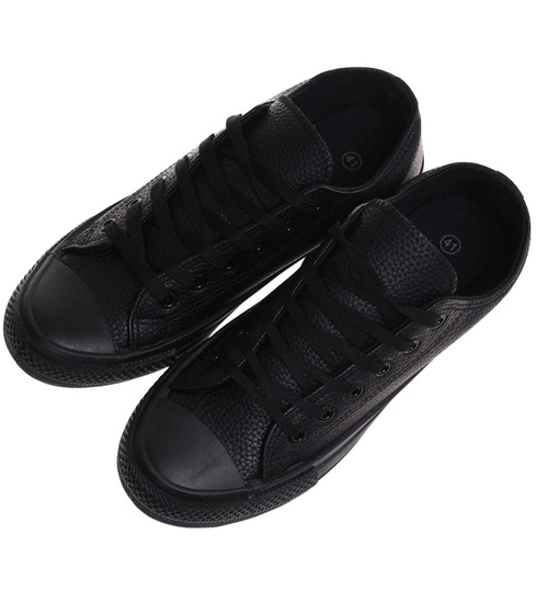 Czarne niskie trampki męskie /B4-2 17984 T232/