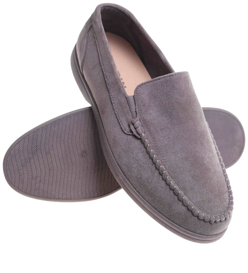Buty męskie wsuwane szare mokasyny /G5-1 17825 T288 +H2/