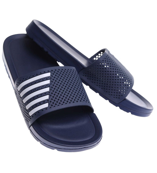 Granatowe wodoodporne klapki męskie plażowe /G4-1 18371 T188/