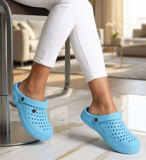 Niebieskie klapki damskie na plażę /H2 18646 S185/