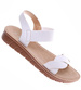 Białe sandały damskie na płaskim obcasie /E9-2 16453 T284/
