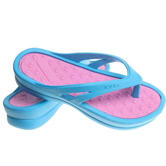 Niebieskie damskie klapki japonki na basen /H2 15925 T007/