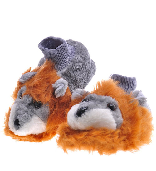 Szaro brązowe kapcie zwierzaki /E3-1 12959 T195/