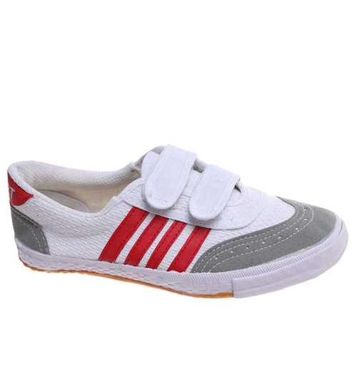 Białe trampki halówki na rzepy /D8-1+H2 18083 T186/