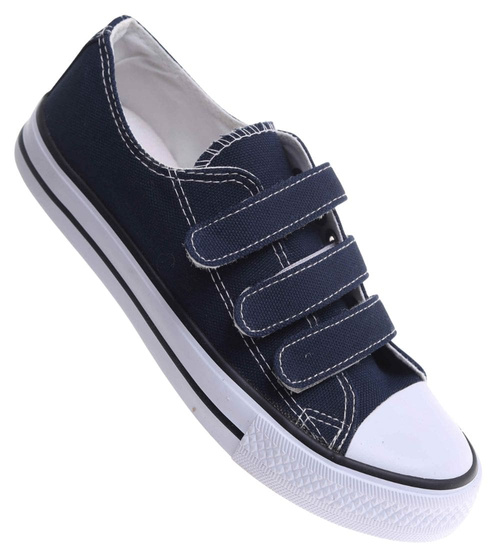 Trampki damskie granatowe na rzepy /F1-2 17786 GF287/