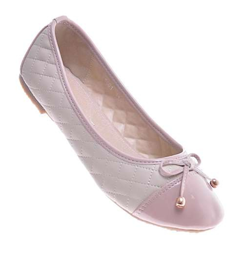 Dziewczęce balerinki beżowe /E10-2 11292 S192/ Dziewczęce balerinki beżowe /E10-2 11292 S192/