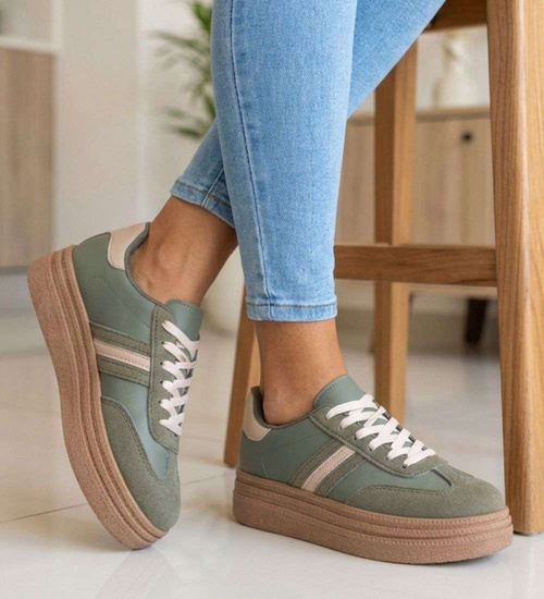 Zielone trampki na platformie /E2-1 18812 W288/