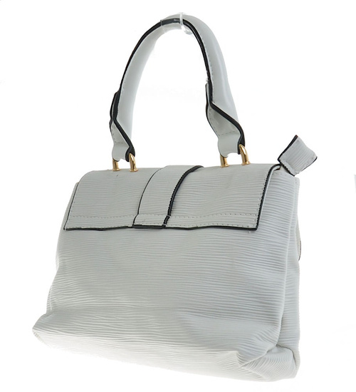 Biała torebka kopertówka z kłódką /H2-K22 TB92 S192/