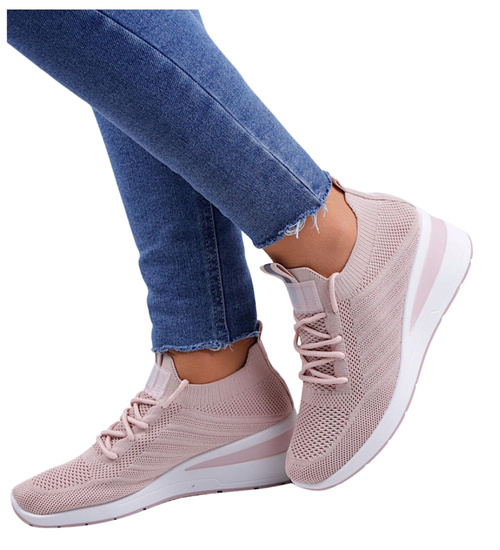 Różowe trampki damskie na koturnie /C2-3 13183 T290/