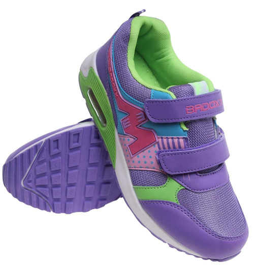 Fioletowe sportowe buty dziewczęce na rzepy /F5-3 18130 T292/