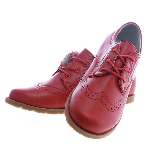 Sznurowane bordowe półbuty chłopięce /G12-1 13353 T077/