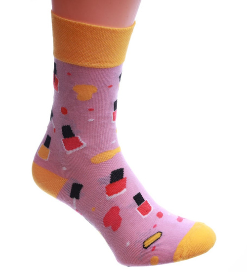 Różowo żółte uniwersalne skarpety /B5-1 SK51 S5/