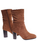Karmelowe eleganckie botki na obcasie /C3-2 18411 W385/