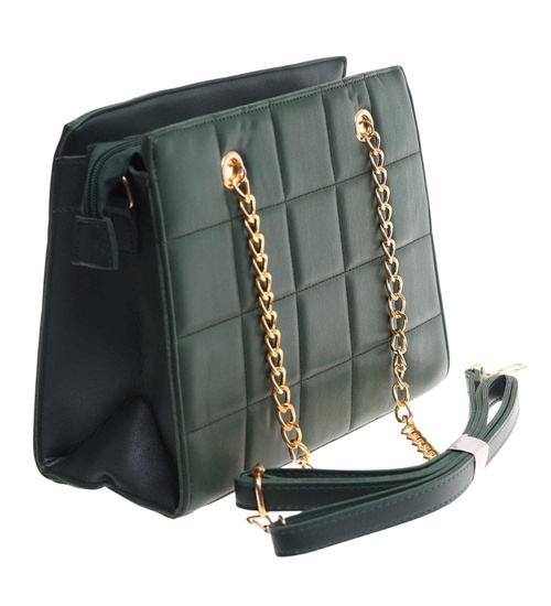 Zielona torebka kuferek z łańcuszkiem i paskiem /H2 K1 TB677 G195/