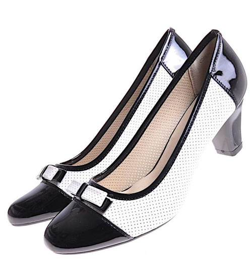 Ażurowe czółenka wiosenne Czarne /A5-3 10769 T203/