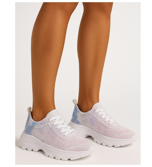 Ażurowe letnie buty sportowe na platformie /G7-3 17944 G300/