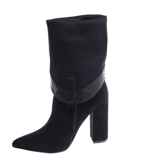 Klasyczne czarne kozaki damskie do kolan /F5-1 18341 T563/