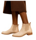 Beżowe botki damskie na płaskim obcasie wsuwane /L3-2 18507 W232/