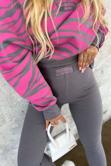 Różowo szara bluza damska Bgcouture /H UB703 L121/