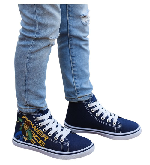 Sznurowane granatowe trampki chłopięce /B2-1 7550 S097/