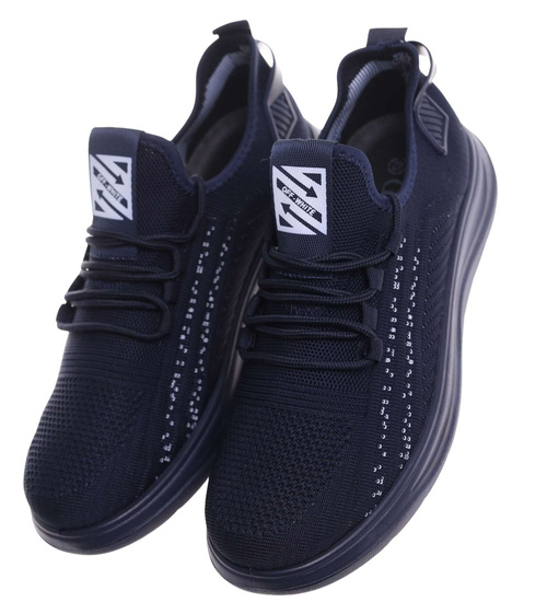 Wsuwane granatowe sneakersy męskie /D8-1 18007 G389/