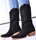 Czarne kozaki damskie zamszowe kowbojki /F5-2 12513 T591/