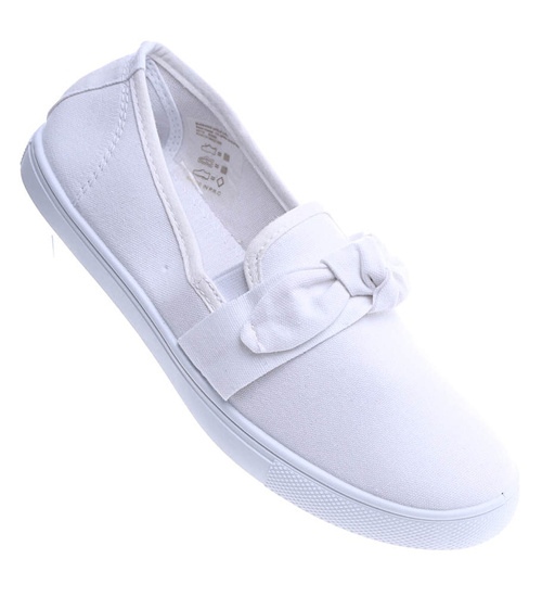 Wsuwane Białe trampki slip on /C3-1 14127 S171/