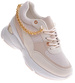 Beżowe trampki sneakersy na koturnie /C2-2 10921 W385/