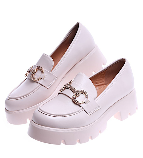 Wiosenne półbuty mokasyny na platformie /F9-1 14641 T620/