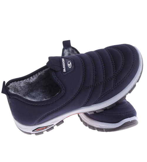 Zimowe chłopięce półbuty sportowe Granatowe /B4-2 18163 T336/