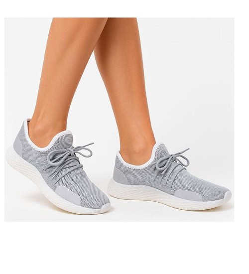 Wsuwane damskie buty sportowe Szare /D6-3 10120 S197/