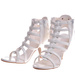 Białe sandały damskie na obcasie /F6-3 11737 T290/