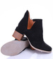 Czarne damskie botki na klocku /E8-3 6529 T292/