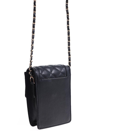Czarna mała torebka listonoszka z łańcuszkiem /H2-K14 TB527  M235/
