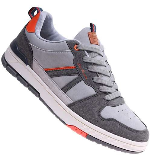 Sznurowane szare trampki męskie Badoxx /D7-1 17244 T781/