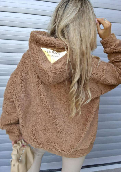 Beżowa bluza damska z misia La Monne /H UB695 L183/