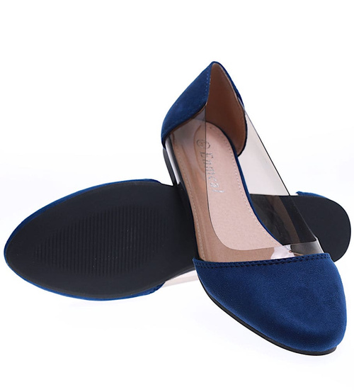 Transparentno granatowe balerinki /F7-2 15852 T190/