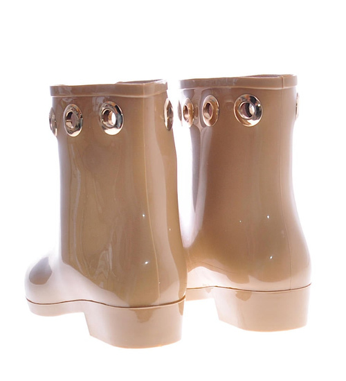 Beżowe kalosze damskie z krótką cholewką /F5-1 12404 S289/