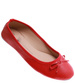 Czerwone balerinki damskie z kokardką /B3-1 4510 S098/