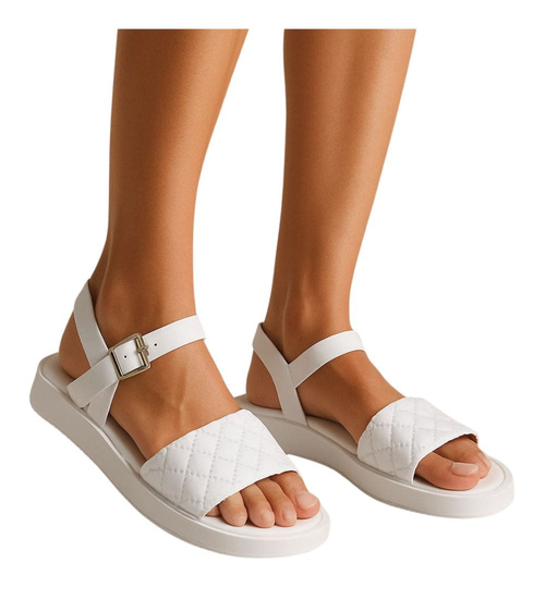 Białe sandały damskie na platformie /E6-3 17532 T130/