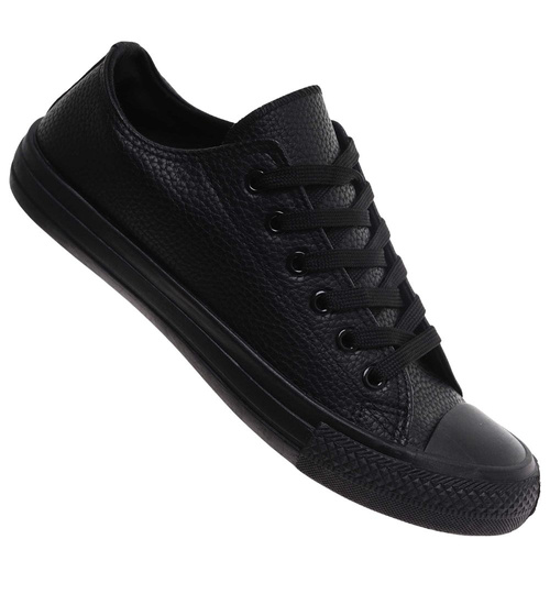 Czarne niskie trampki męskie /B4-2 17984 T232/