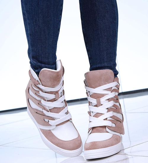 Trampki sneakersy na koturnie Seastar Khaki /G8-3 14976 T937/