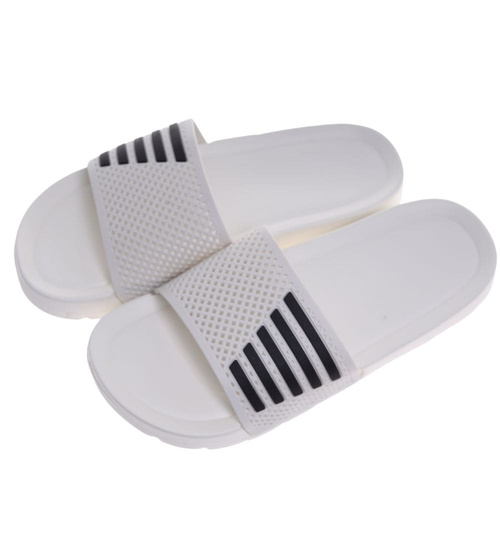 Klapki damskie na basen wodoodporne białe ażurowe /D8-1 18639 T187/