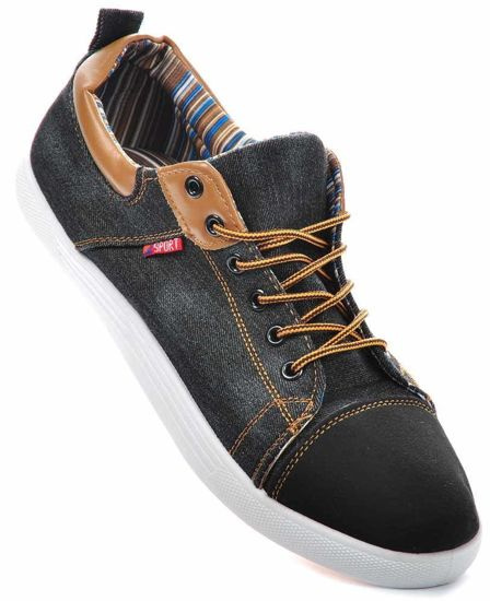 Wiązane męskie trampki CZARNE /E4-1 3804A T296/ Wiązane męskie trampki CZARNE /E4-1 3804A T296/