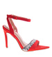 Czerwone damskie sandały na szpilce /G9-2 12058 T390/