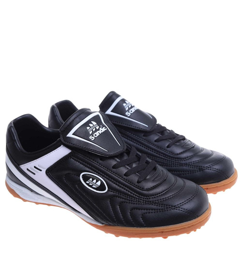 Czarno białe sznurowane trampki halówki męskie /A2-3 18137 T482/