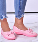 Różowe wkładane trampki slip on z kokardą /B6-2 10833 S190/