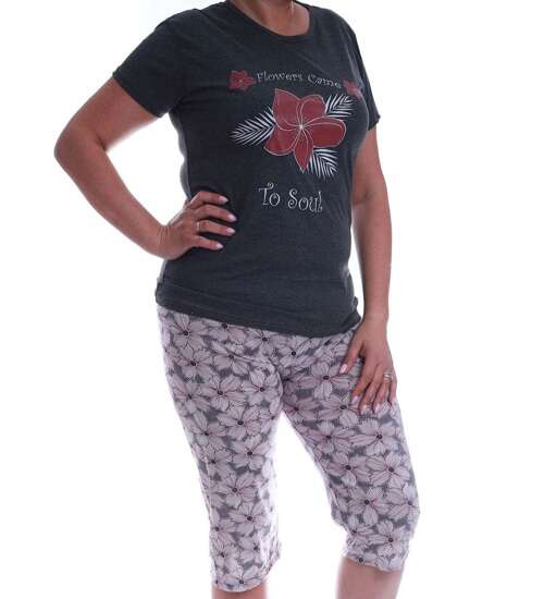 Szara bawełniana piżama Size Plus /H2-K43 P60 S198/